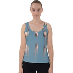 Flamingo Birds Plumage Sea Water Velvet Tank Top by artworkshop