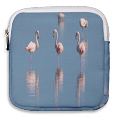 Flamingo Birds Plumage Sea Water Mini Square Pouch by artworkshop