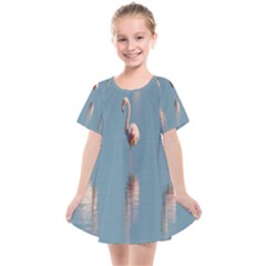 Flamingo Birds Plumage Sea Water Kids  Smock Dress by artworkshop