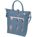 Flamingo Birds Plumage Sea Water Buckle Top Tote Bag View2