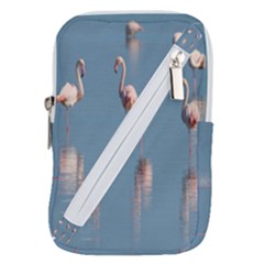 Flamingo Birds Plumage Sea Water Belt Pouch Bag (small) by artworkshop