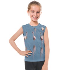 Flamingo Birds Plumage Sea Water Kids  Mesh Tank Top by artworkshop