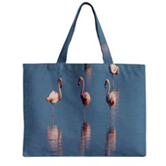 Flamingo Birds Plumage Sea Water Animal Exotic Zipper Mini Tote Bag by artworkshop