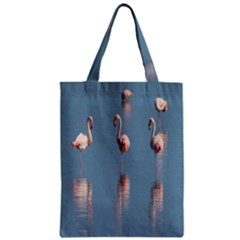 Flamingo Birds Plumage Sea Water Animal Exotic Zipper Classic Tote Bag by artworkshop