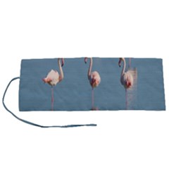 Flamingo Birds Plumage Sea Water Animal Exotic Roll Up Canvas Pencil Holder (s) by artworkshop