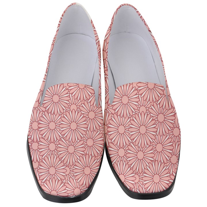 Flora Flowers Pattern Women s Classic Loafer Heels