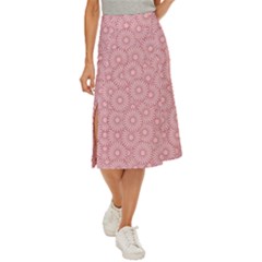 Flora Flowers Pattern Midi Panel Skirt by artworkshop