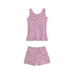 Flora Flowers Pattern Design Pink Spring Nature Kids  Boyleg Swimsuit