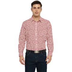 Flora Flowers Pattern Design Pink Spring Nature Men s Long Sleeve  Shirt by artworkshop