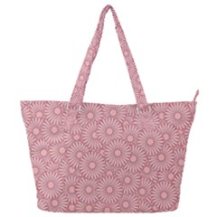 Flora Flowers Pattern Design Pink Spring Nature Full Print Shoulder Bag by artworkshop