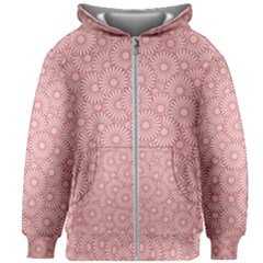 Flora Flowers Pattern Design Pink Spring Nature Kids  Zipper Hoodie Without Drawstring by artworkshop