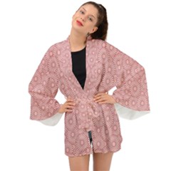 Flora Flowers Pattern Design Pink Spring Nature Long Sleeve Kimono by artworkshop