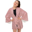 Flora Flowers Pattern Design Pink Spring Nature Long Sleeve Kimono View1