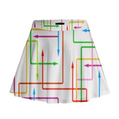 Arrows Direction Productionplanning Mini Flare Skirt by Wegoenart