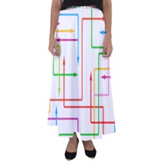 Arrows Direction Productionplanning Flared Maxi Skirt by Wegoenart