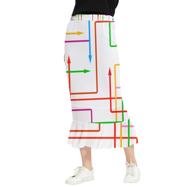 Arrows Direction Productionplanning Maxi Fishtail Chiffon Skirt