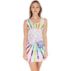 Brain Icon Star Biology Abstract Bodycon Dress by Wegoenart