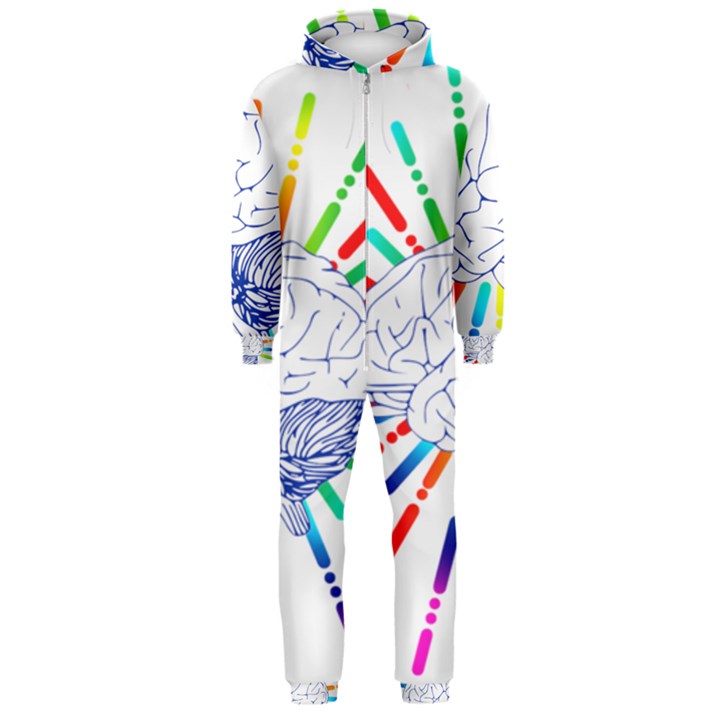 Brain Icon Star Biology Abstract Hooded Jumpsuit (Men)