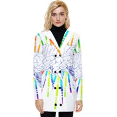 Brain Icon Star Biology Abstract Button Up Hooded Coat  by Wegoenart