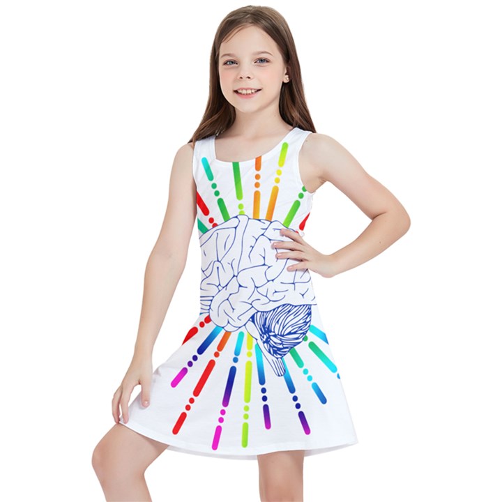 Brain Icon Star Biology Abstract Kids  Lightweight Sleeveless Dress