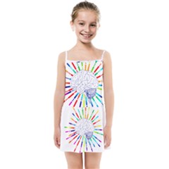 Brain Icon Star Biology Abstract Kids  Summer Sun Dress by Wegoenart