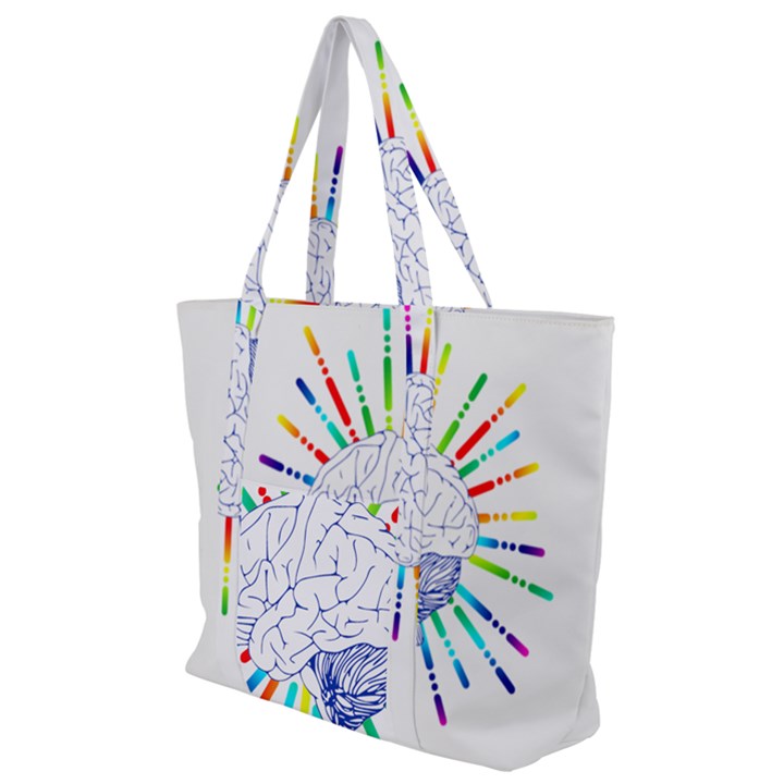 Brain Icon Star Biology Abstract Zip Up Canvas Bag