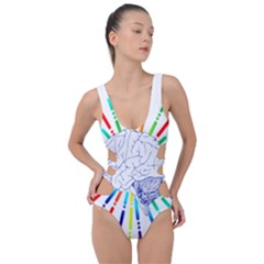 Brain Icon Star Biology Abstract Side Cut Out Swimsuit by Wegoenart