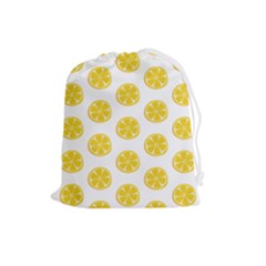 Fruit Food Juicy Organic Yellow Drawstring Pouch (large) by Wegoenart