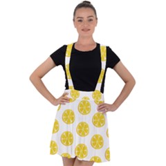 Fruit Food Juicy Organic Yellow Velvet Suspender Skater Skirt by Wegoenart