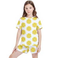 Fruit Food Juicy Organic Yellow Kids  Tee And Sports Shorts Set by Wegoenart