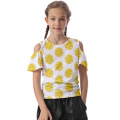 Fruit Food Juicy Organic Yellow Kids  Butterfly Cutout Tee by Wegoenart