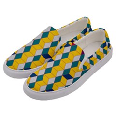 Vectors Blocks Label Illusion Men s Canvas Slip Ons by Wegoenart