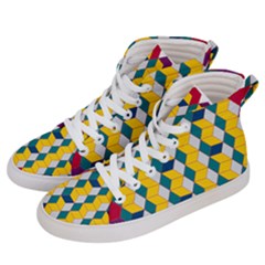 Vectors Blocks Label Illusion Men s Hi-top Skate Sneakers by Wegoenart