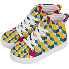 Vectors Blocks Label Illusion Kids  Hi-top Skate Sneakers by Wegoenart