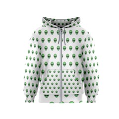 Aliens Ufo Fantasy Pattern Kids  Zipper Hoodie by Wegoenart