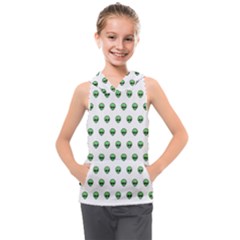 Aliens Ufo Fantasy Pattern Kids  Sleeveless Hoodie by Wegoenart