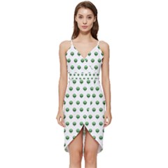 Aliens Ufo Fantasy Pattern Wrap Frill Dress by Wegoenart