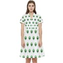 Aliens Ufo Fantasy Pattern Short Sleeve Waist Detail Dress View1