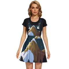 Mountains Forest Moon Stars View Apron Dress by Wegoenart