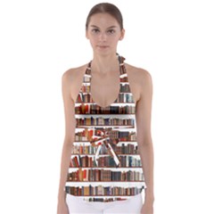 Books Shelves Bookshelves Bookcase 634 Babydoll Tankini Top by Wegoenart