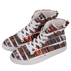 Books Shelves Bookshelves Bookcase 634 Men s Hi-top Skate Sneakers by Wegoenart