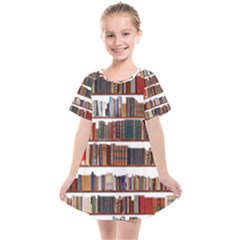 Books Shelves Bookshelves Bookcase 634 Kids  Smock Dress by Wegoenart