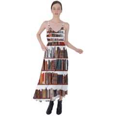 Books Shelves Bookshelves Bookcase 634 Tie Back Maxi Dress by Wegoenart