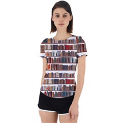 Books Shelves Bookshelves Bookcase 634 Back Cut Out Sport Tee by Wegoenart