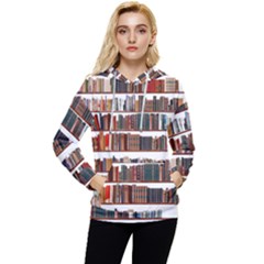 Books Shelves Bookshelves Bookcase 634 Women s Lightweight Drawstring Hoodie by Wegoenart