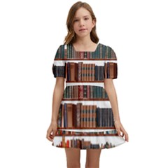 Books Shelves Bookshelves Bookcase 634 Kids  Short Sleeve Dolly Dress by Wegoenart