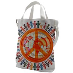 Illustrations People Peacemankindsilhouettes Canvas Messenger Bag by Wegoenart