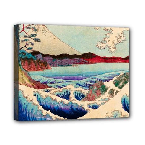 Wave Japanese Mount Fuji Canvas 10  x 8  (Stretched)