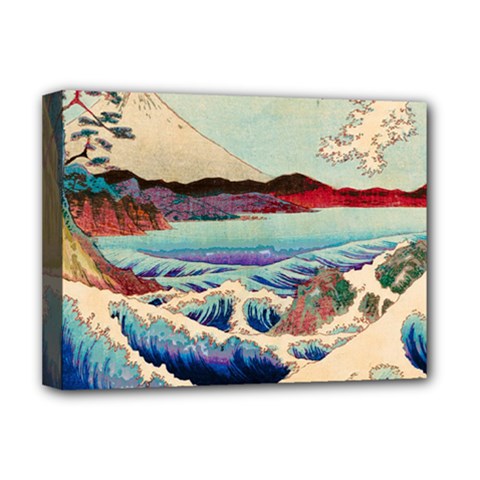 Wave Japanese Mount Fuji Deluxe Canvas 16  x 12  (Stretched) 