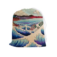 Wave Japanese Mount Fuji Drawstring Pouch (xl) by Wegoenart